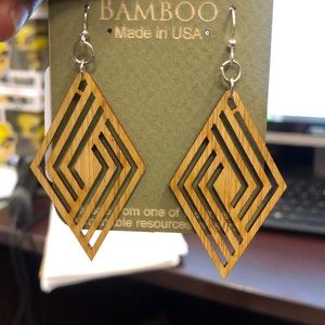 100% real bamboo earrings
